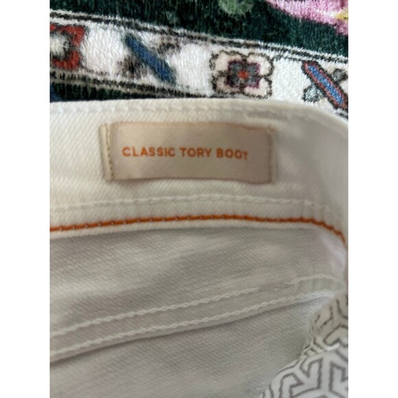 White Tory Burch jeans 29/42 woman’s bootcut - Picture 9 of 10
